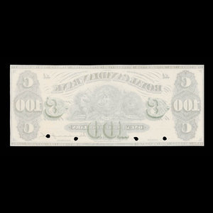 Canada, Royal Canadian Bank, 100 dollars : 2 octobre 1871