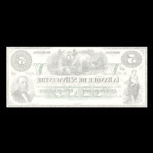 Canada, Banque de St. Hyacinthe, 5 dollars : 2 janvier 1874