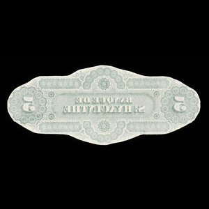 Canada, Banque de St. Hyacinthe, 5 dollars : 2 janvier 1874