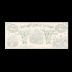 Canada, Banque St. Jean Baptiste, 5 dollars : 24 juin 1875