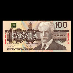 Canada, Banque du Canada, 100 dollars : 1988