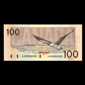 Canada, Banque du Canada, 100 dollars : 1988