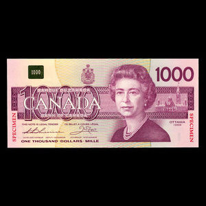 Canada, Banque du Canada, 1,000 dollars : 1988