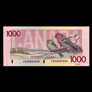 Canada, Banque du Canada, 1,000 dollars : 1988