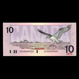 Canada, Banque du Canada, 10 dollars : 1989