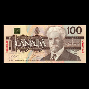 Canada, Banque du Canada, 100 dollars : 1988