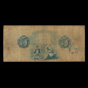 Canada, Banque du Peuple (People's Bank), 5 dollars : 6 novembre 1885