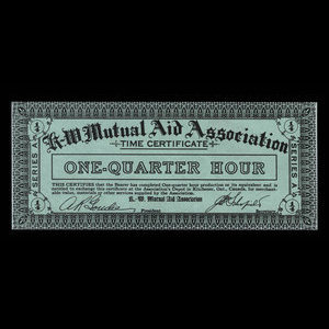 Canada, K.-W. Mutual Aid Association, 1/4 heure : 1935