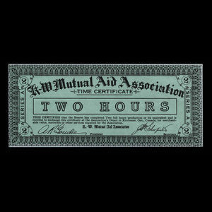 Canada, K.-W. Mutual Aid Association, 2 heures : 1935