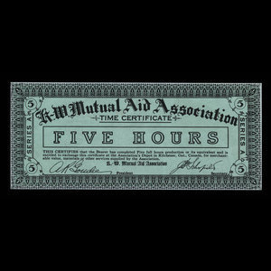 Canada, K.-W. Mutual Aid Association, 5 heures : 1935