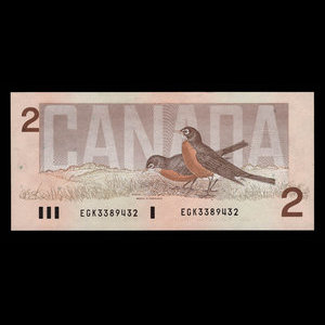 Canada, Banque du Canada, 2 dollars : 1986