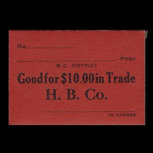 Canada, Compagnie de la Baie d'Hudson, 10 dollars : 1927