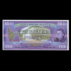 Canada, Salt Spring Island Monetary Foundation, 10 dollars : 1 mars 2002