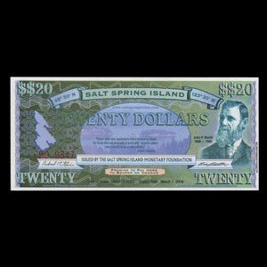 Canada, Salt Spring Island Monetary Foundation, 20 dollars : 1 mars 2002