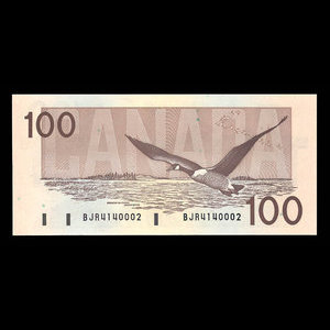 Canada, Banque du Canada, 100 dollars : 1988