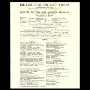 Canada, Bank of British North America, 43 livres, 18 shillings, 8 pence : 15 décembre 1886