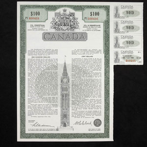 Canada, gouvernement du Canada, 100 dollars : 15 septembre 1966