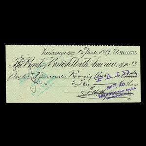 Canada, Bank of British North America, 10 dollars : 15 juin 1899