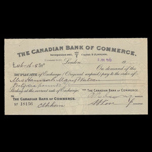 Canada, Canadian Bank of Commerce, 46 livres, 16 shillings, 8 pence : 5 juillet 1913