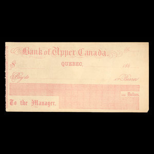 Canada, Bank of Upper Canada (York), aucune dénomination : 1869