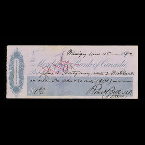 Canada, Merchants Bank of Canada (The), 1 dollar, 60 cents : 10 mars 1882