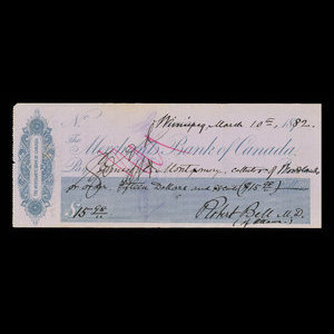 Canada, Merchants Bank of Canada (The), 15 dollars, 98 cents : 10 mars 1882