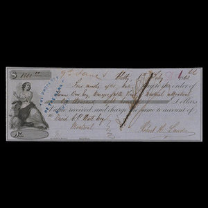 Canada, Banque de Montréal, 1,800 dollars : 6 février 1863