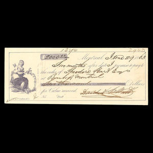 Canada, Banque de Montréal, 2,000 dollars : 29 juin 1863
