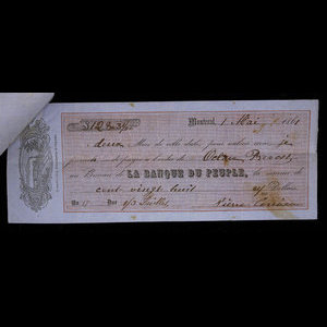 Canada, Banque du Peuple (People's Bank), 128 dollars, 31 cents : 1 mai 1861