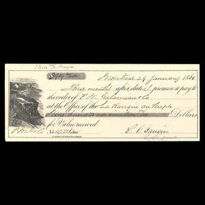 Canada, Banque du Peuple (People's Bank), 919 dollars, 74 cents : 29 janvier 1861