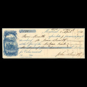 Canada, Molsons Bank, 500 dollars : 5 avril 1860