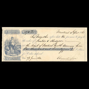 Canada, Bank of British North America, 174 dollars, 9 cents : 4 décembre 1861