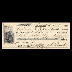 Canada, Banque d'Hochelaga, 98 dollars, 30 cents : 11 août 1890