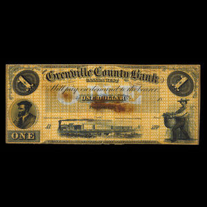 Canada, Grenville County Bank, 1 dollar : 1856