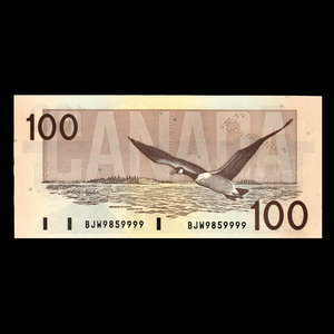 Canada, Banque du Canada, 100 dollars : 1988