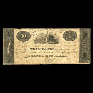 Canada, Banque de Montréal, 10 dollars : 1 août 1823