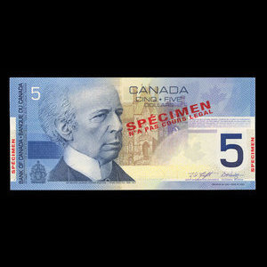 Canada, Banque du Canada, 5 dollars : 2002