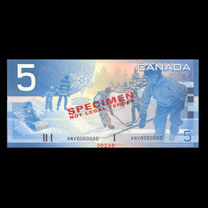 Canada, Banque du Canada, 5 dollars : 2002