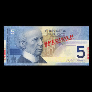 Canada, Banque du Canada, 5 dollars : 2002