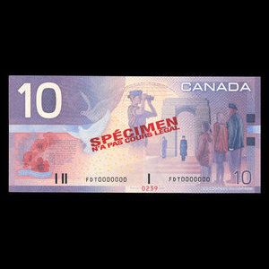 Canada, Banque du Canada, 10 dollars : 2001