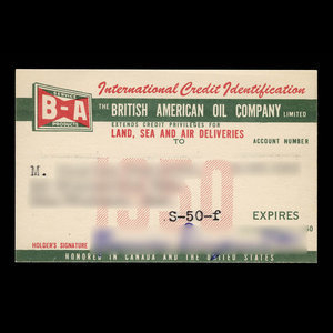Canada, British American Oil Company Limited, aucune dénomination : 1950