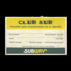 Canada, Restaurant Subway : 1997
