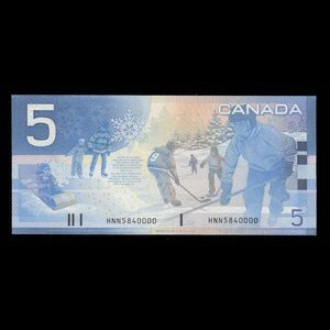 Canada, Banque du Canada, 5 dollars : 2002