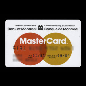 Canada, Banque de Montréal, aucune dénomination : novembre 1982