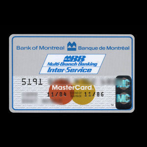 Canada, Banque de Montréal, aucune dénomination : novembre 1984