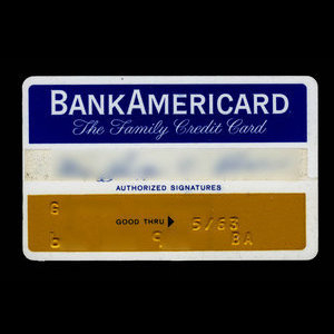 États-Unis d`Amérique, Bank of America, aucune dénomination : mai 1963