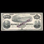 Canada, Banque d'Hochelaga, 5 piastres <br /> 1 juin 1894