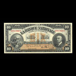 Canada, La Banque Nationale, 10 dollars <br /> 2 novembre 1922