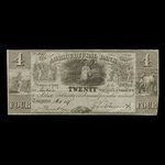 Canada, Agricultural Bank (Toronto), 4 dollars <br /> 1 octobre 1837