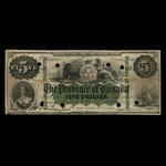 Canada, Province du Canada, 5 dollars <br /> 1 octobre 1866